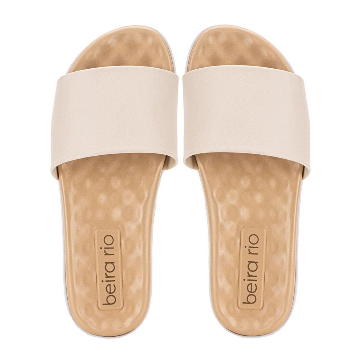 CHINELO FEMININO SLIDE BEIRA RIO OFF WHITTE - Fátima Modas