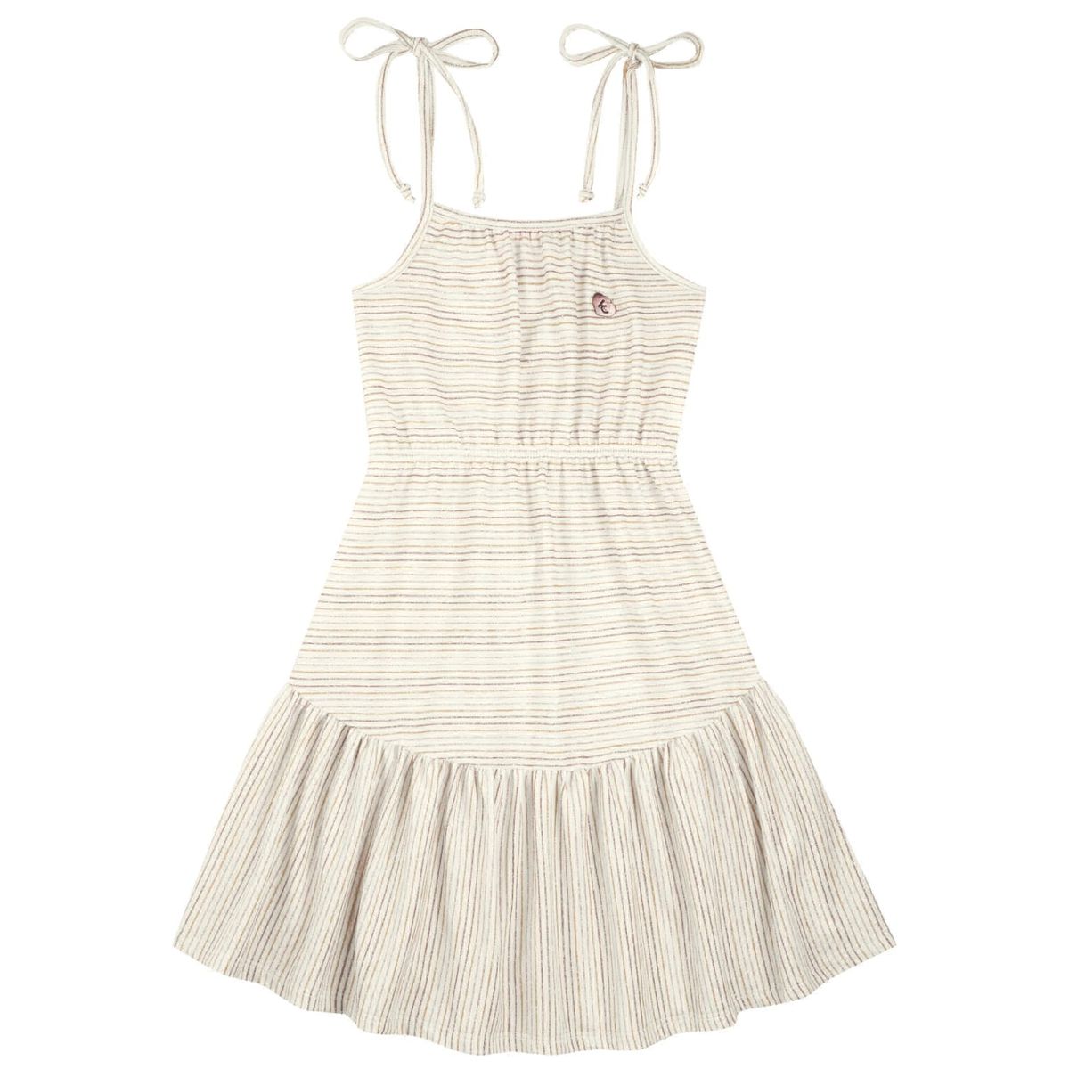 Vestido Infantil Off White com Detalhes brilhante - Fátima Modas