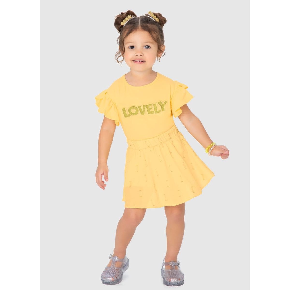 Conjunto Infantil Menina Lovely Blusa E Saia Malwe... - Fátima Modas