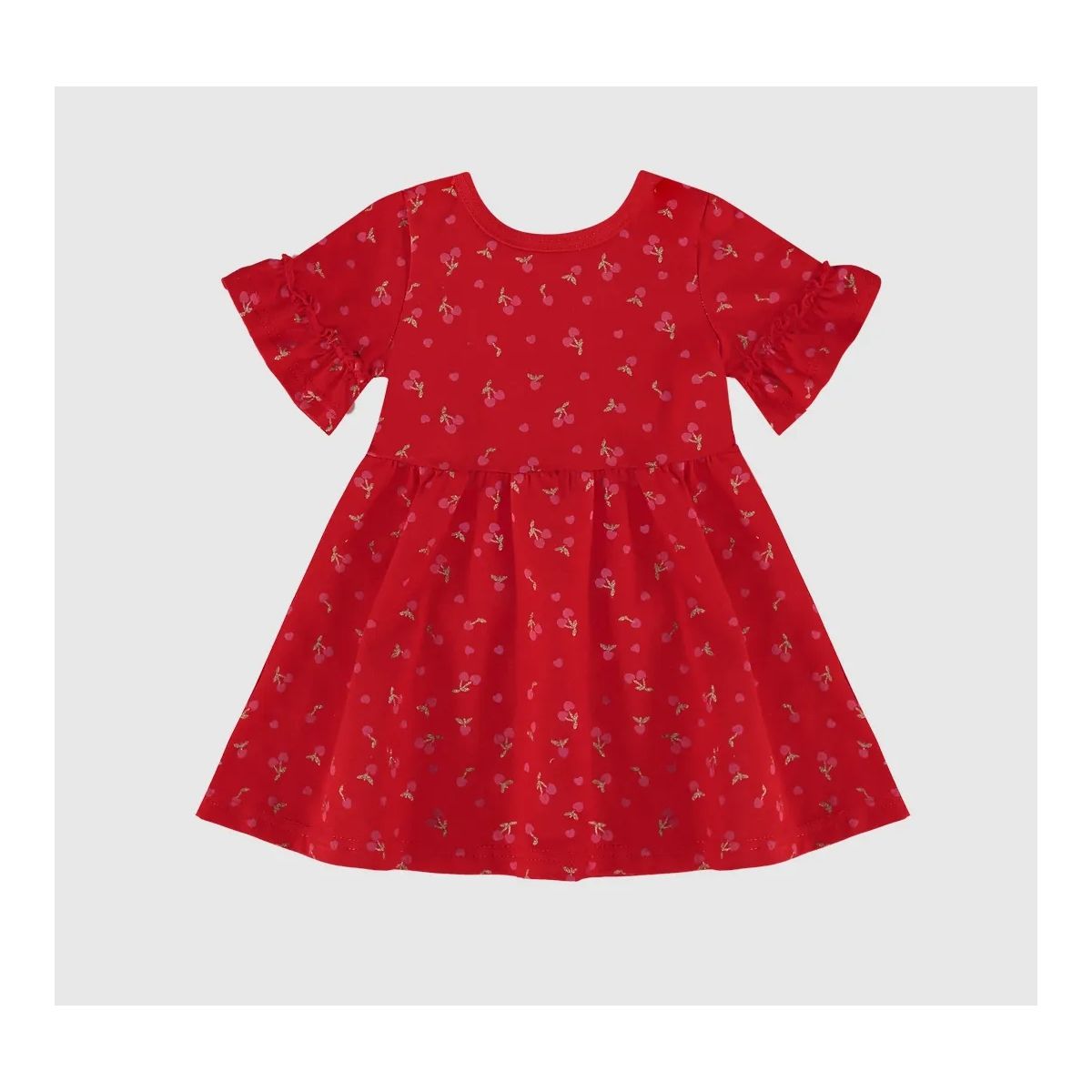 Vestido Infantil Manga Franzida Em Algodão Malwee ... - Fátima Modas