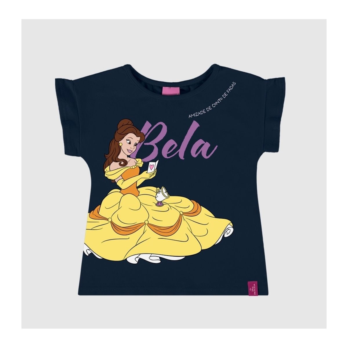 Blusa Infantil Menina Princesa Bela Disney Em Algo... - Fátima Modas