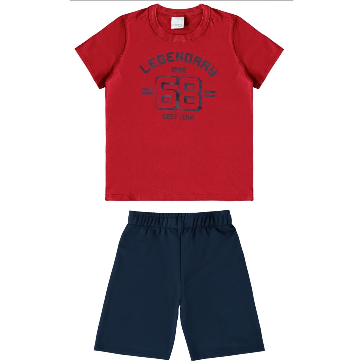 Conjunto Infantil Camiseta e Bermuda Moletinho Mal... - Fátima Modas