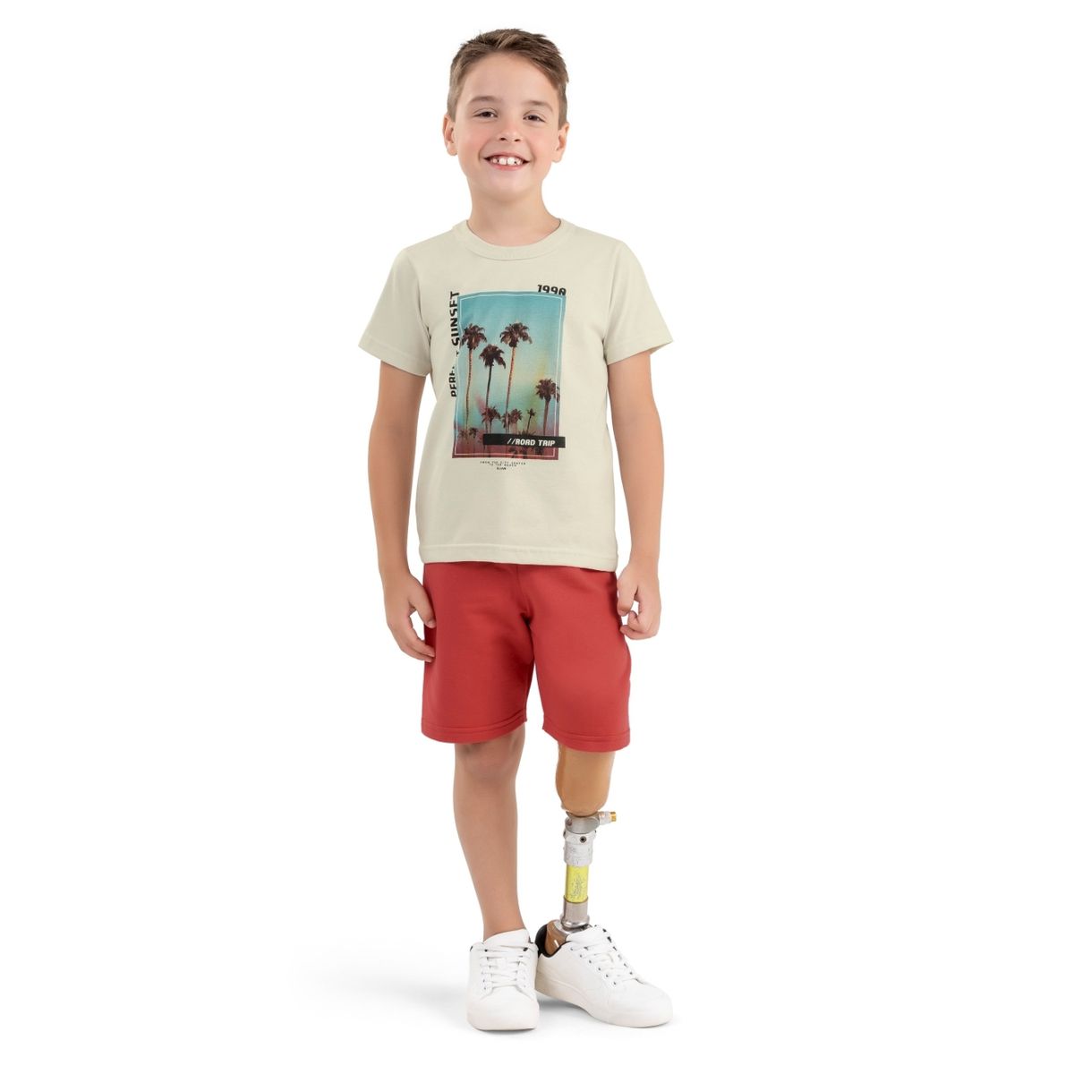 Conjunto Infantil Menino Praia Elian Cinza - Fátima Modas