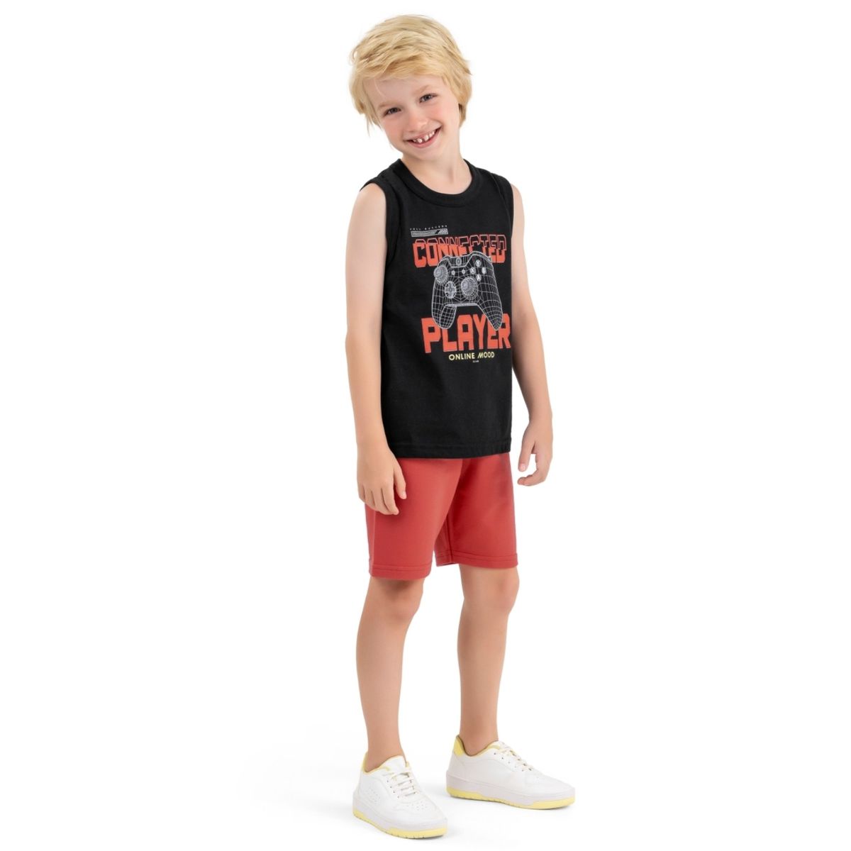 Conjunto Infantil Menino Player Elian Preto - Fátima Modas