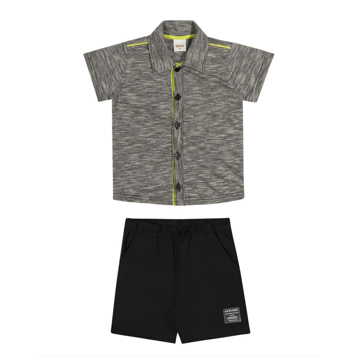 Conjunto Infantil Verão Menino Elian Preto - Fátima Modas