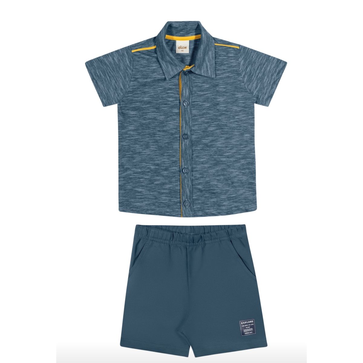 Conjunto Infantil Verão Menino Elian Azul - Fátima Modas