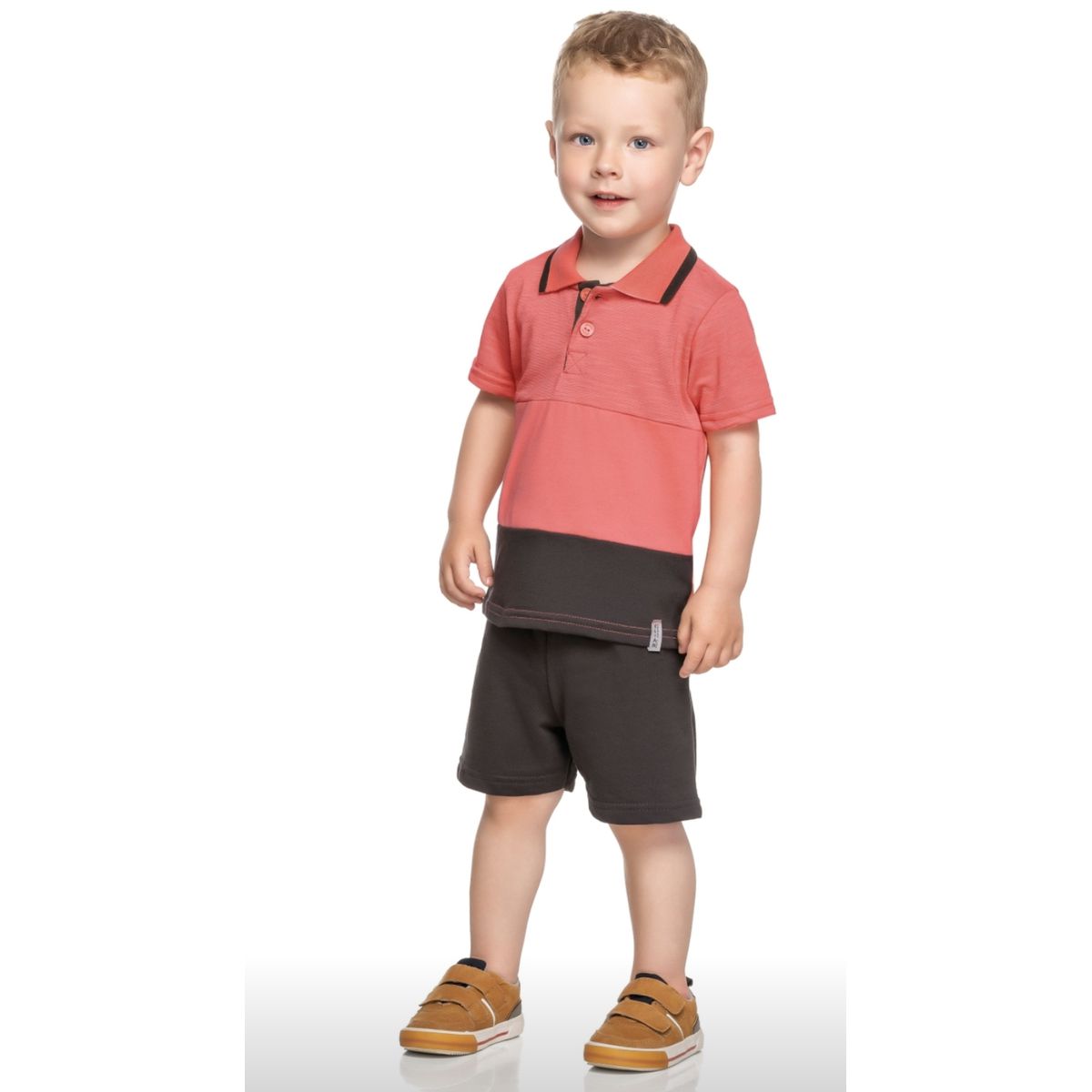 Conjunto Masculino 221352 Polo Rajada e Bermuda Mo... - Fátima Modas