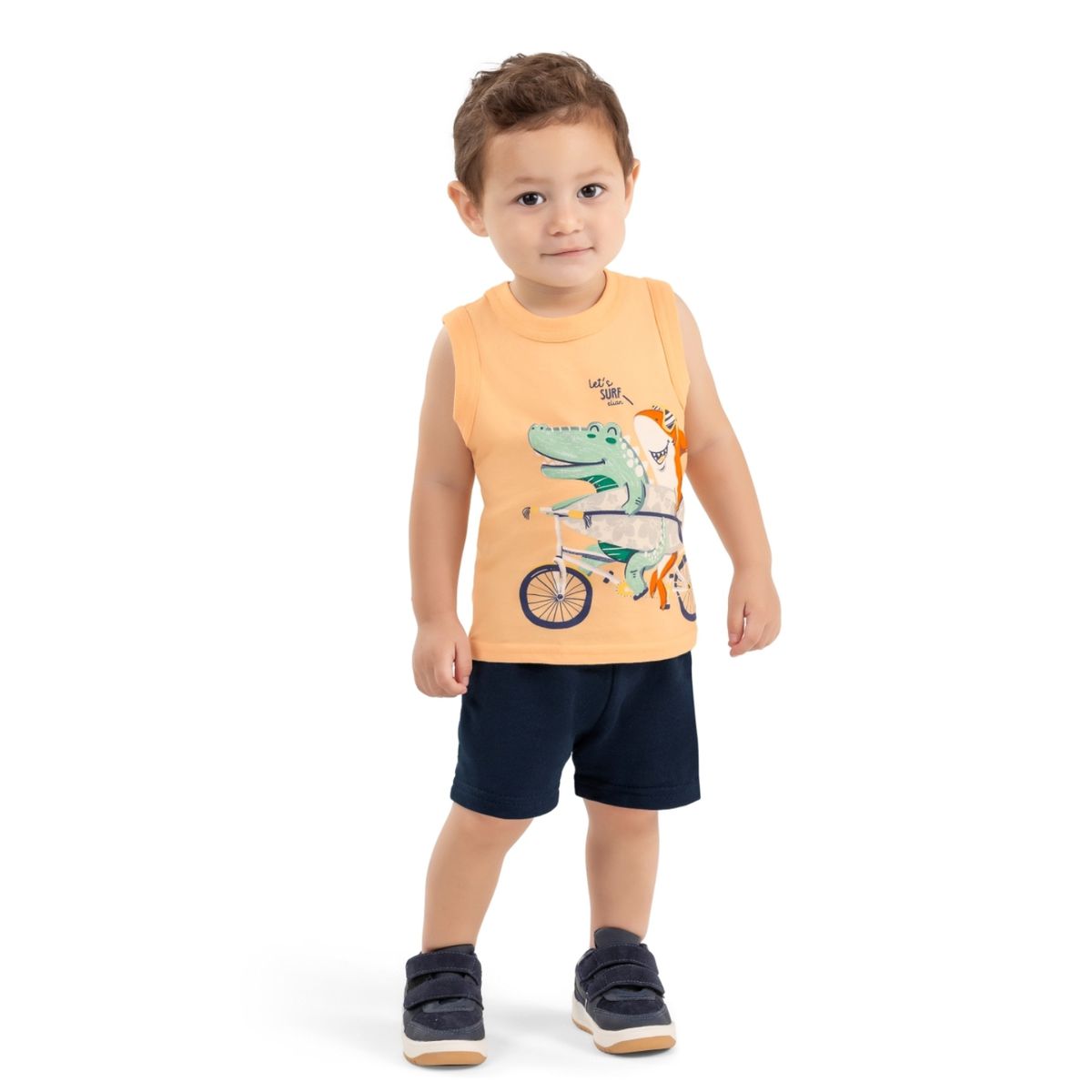 Conjunto Tubarão Marinho Elian laranja - Fátima Modas