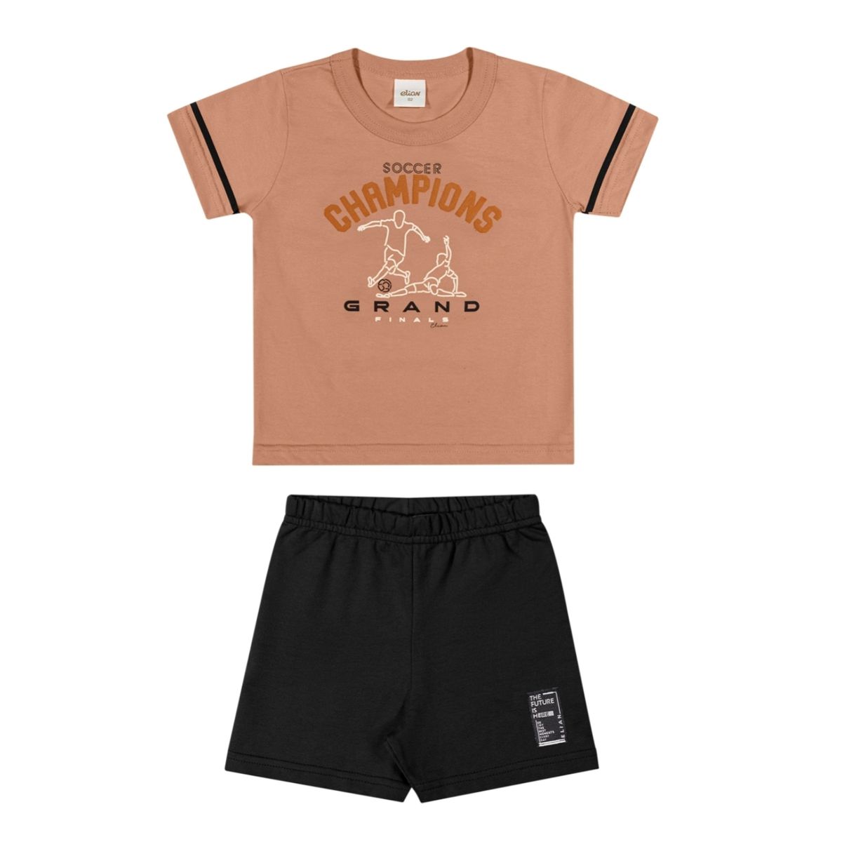 Conjunto Futebol Estampado Elian Marrom - Fátima Modas