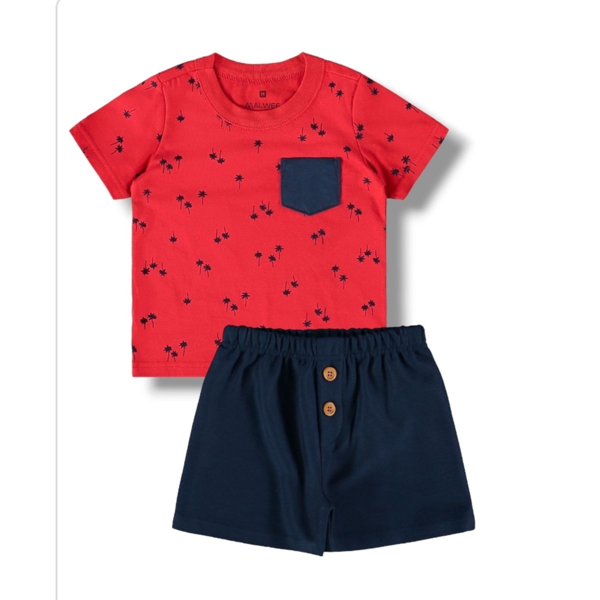 Conjunto Verão Menino Infantil Malwee Camiseta Est... - Fátima Modas
