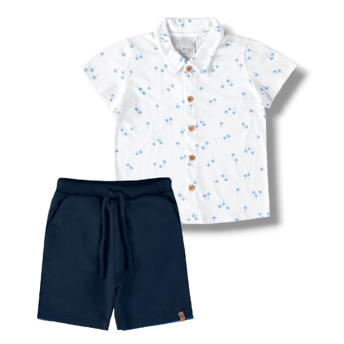 Conjunto Infantil Menino Camisa e Bermuda Em Molet... - Fátima Modas