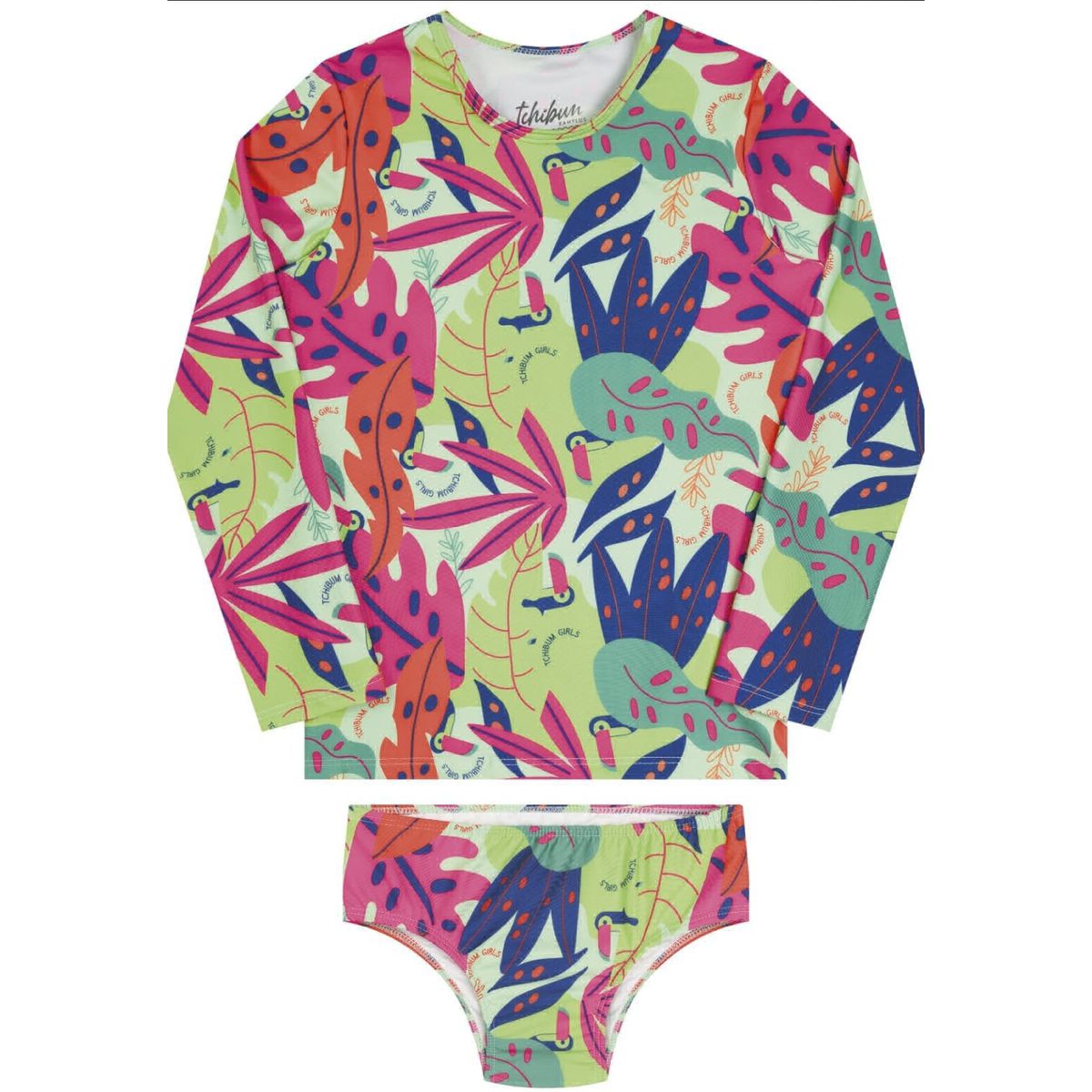 Conjunto Biquíni Menina Folhas - Kamylus - Fátima Modas