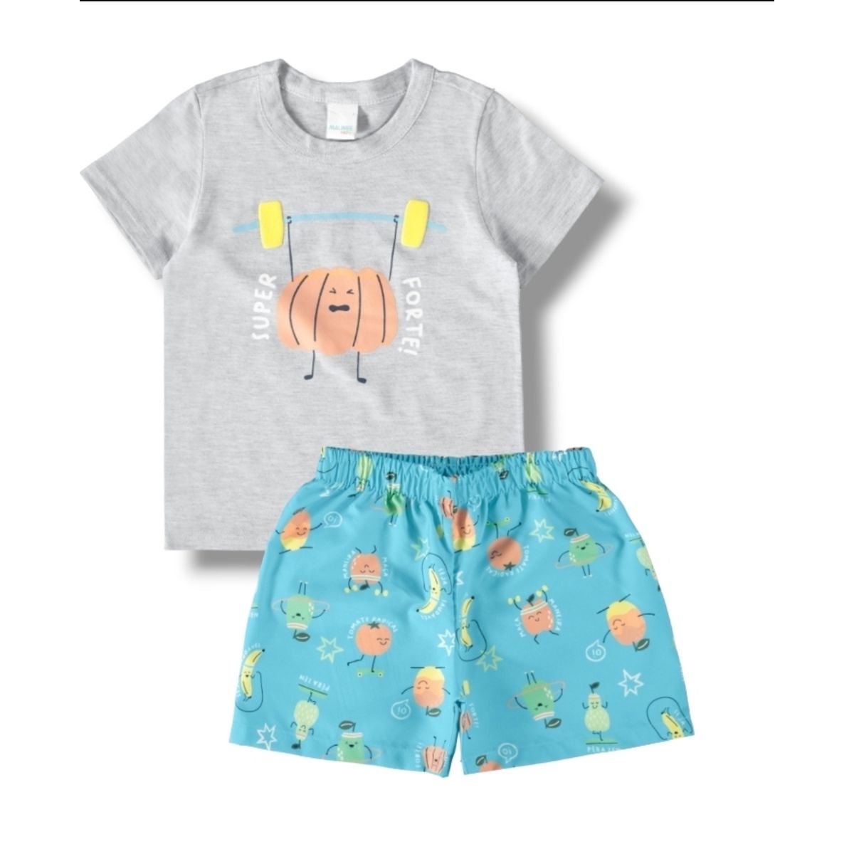 CONJUNTO CAMISETA + BERMUDA INFANTIL MENINO ESTAPA... - Fátima Modas