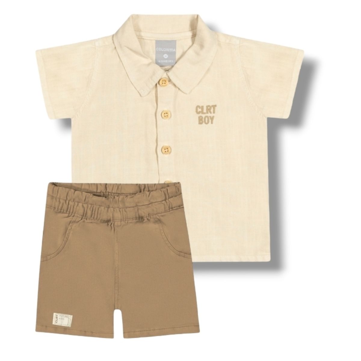 Conjunto Infantil Masculino Camisa Cru Bermuda Beg - Fátima Modas