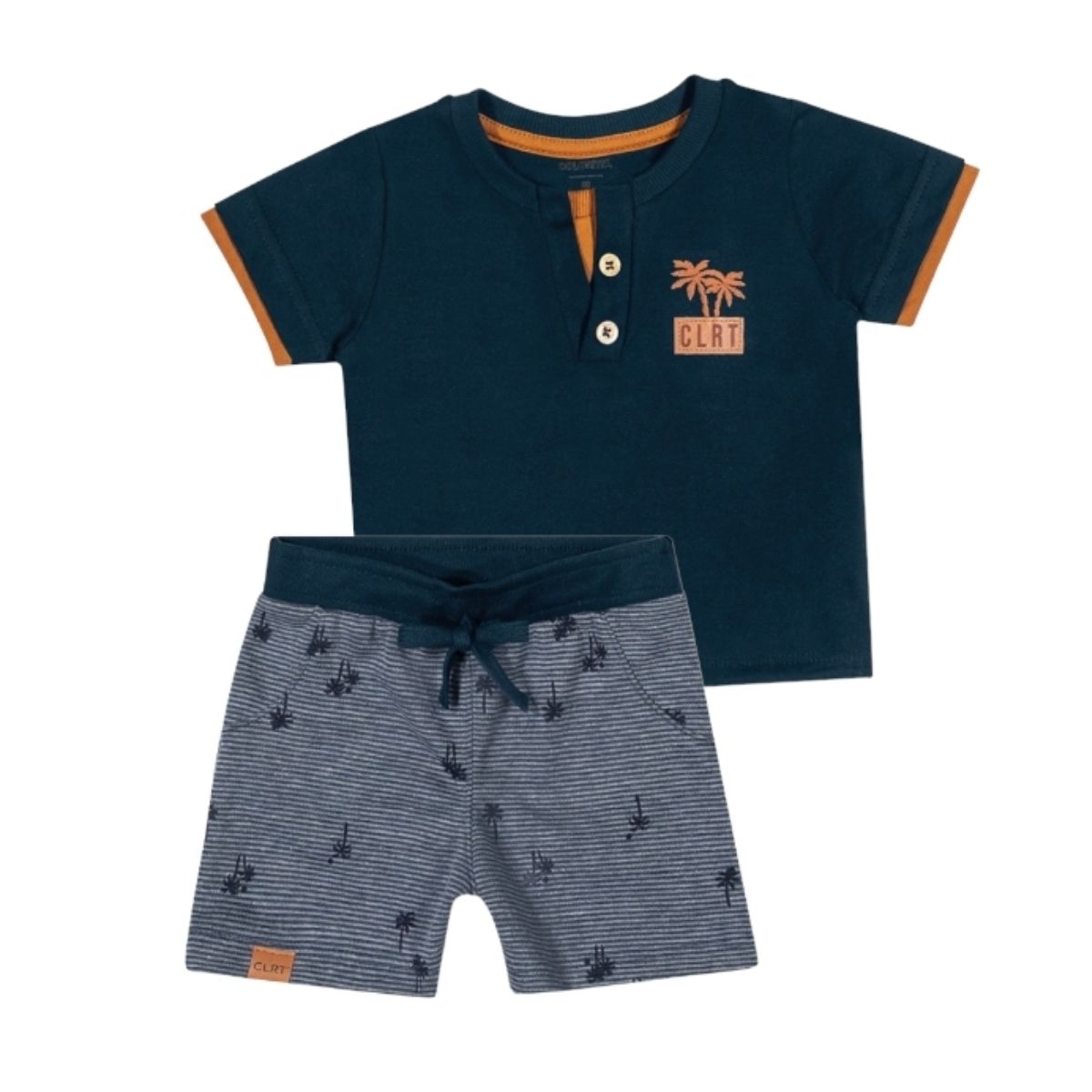 Conjunto Masculino Camiseta e Bermuda Moletinho Es... - Fátima Modas