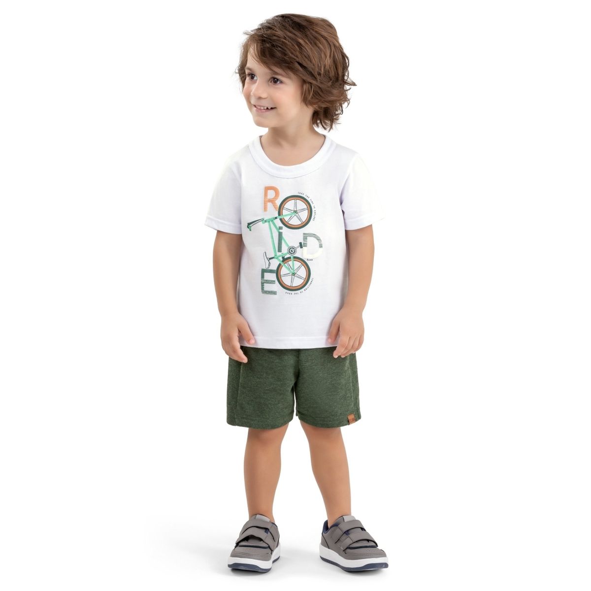 Conjunto Infantil Menino Aventura Elian Branco - Fátima Modas