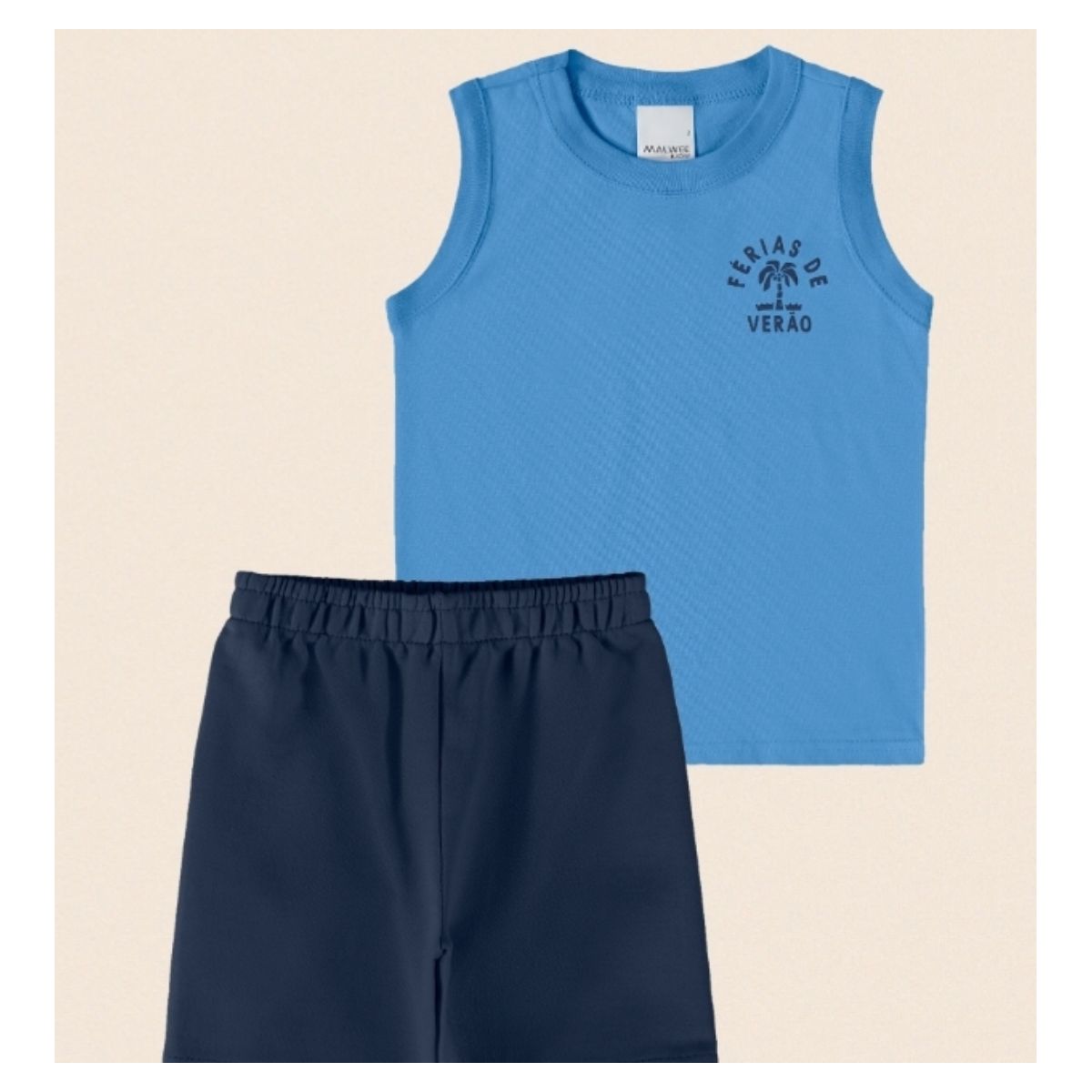 Conjunto Verão Menino Infantil Malwee Estampado Az... - Fátima Modas