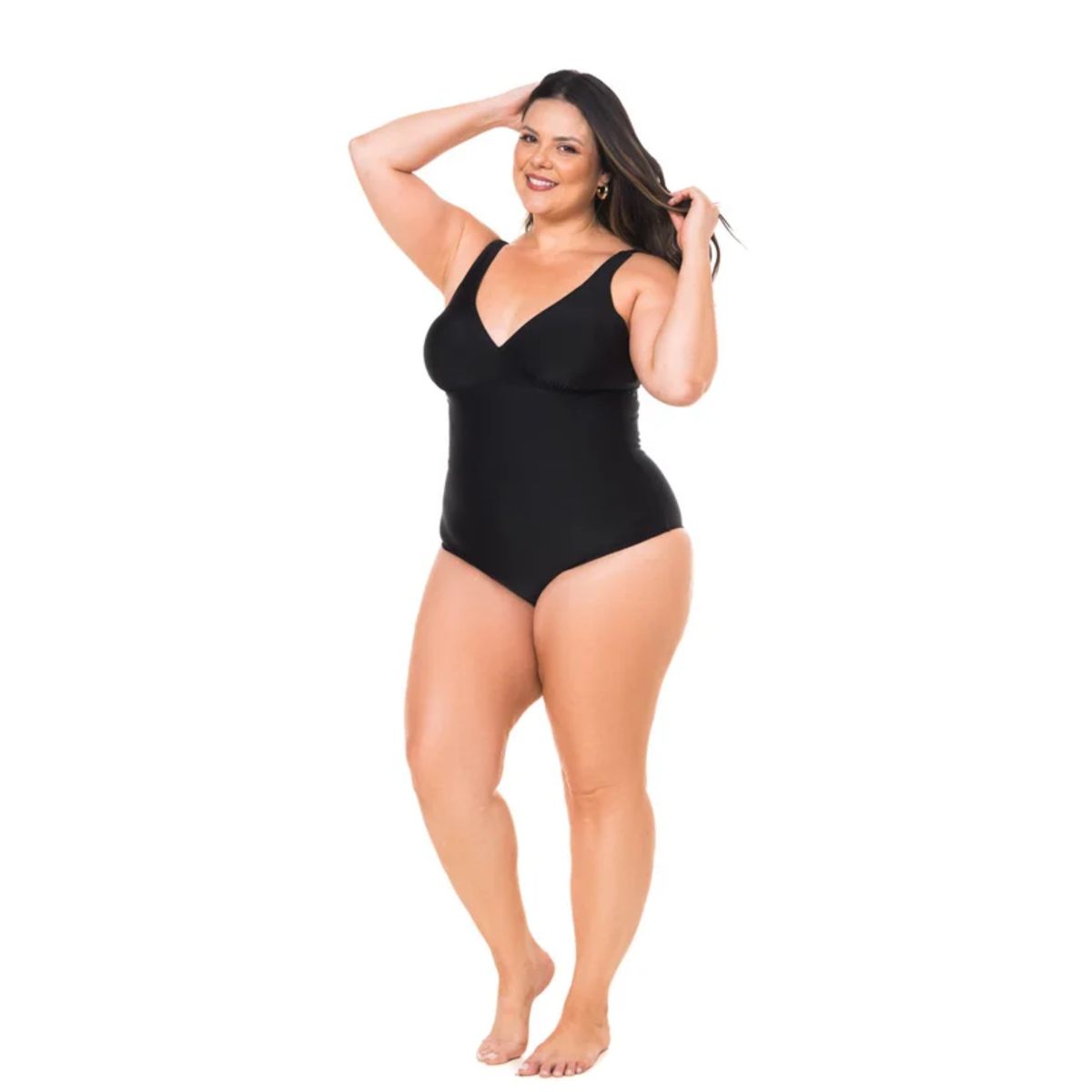 Maiô Plus Size Meia Taça Com Bojo Removível La Pla... - Fátima Modas