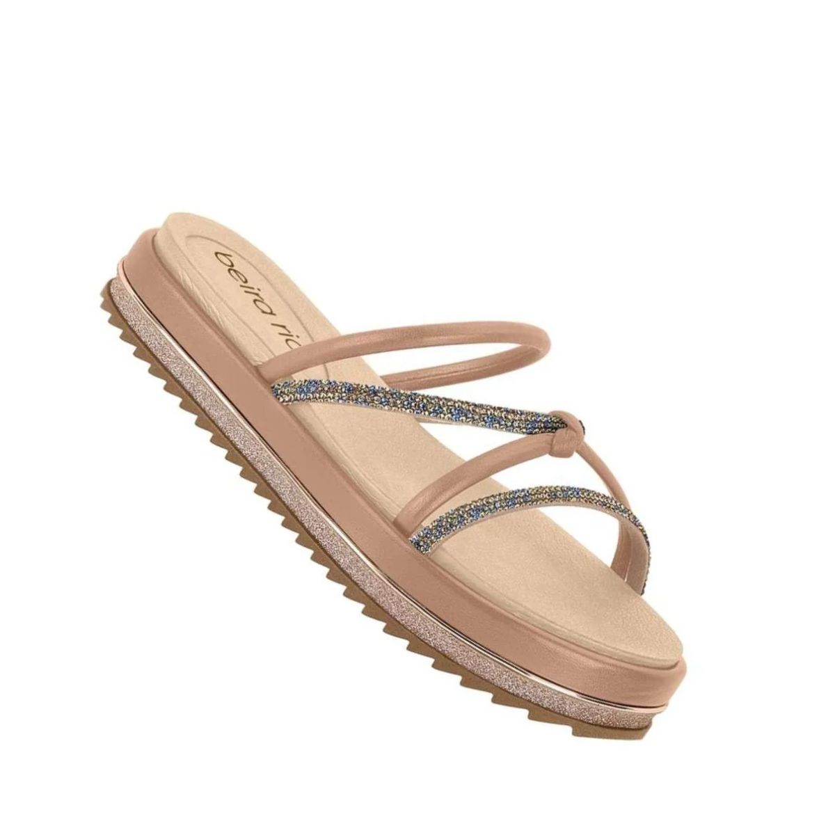 Sandália Beira Rio Flatform - Feminina - Nude - Fátima Modas