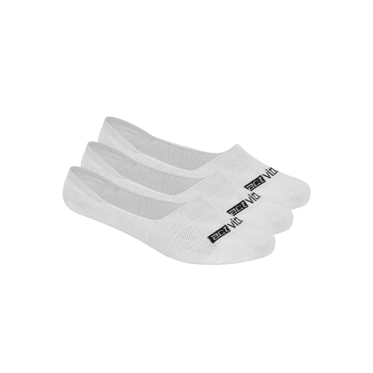 Meia Casual Sapatilha Actvitta Kit C/3 Pares Branc - Fátima Modas