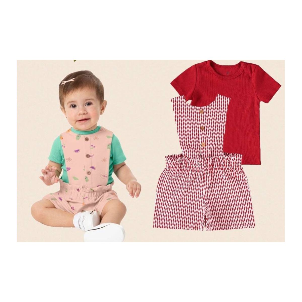 Conjunto Menina Blusa e Jardineira Malwee - Fátima Modas