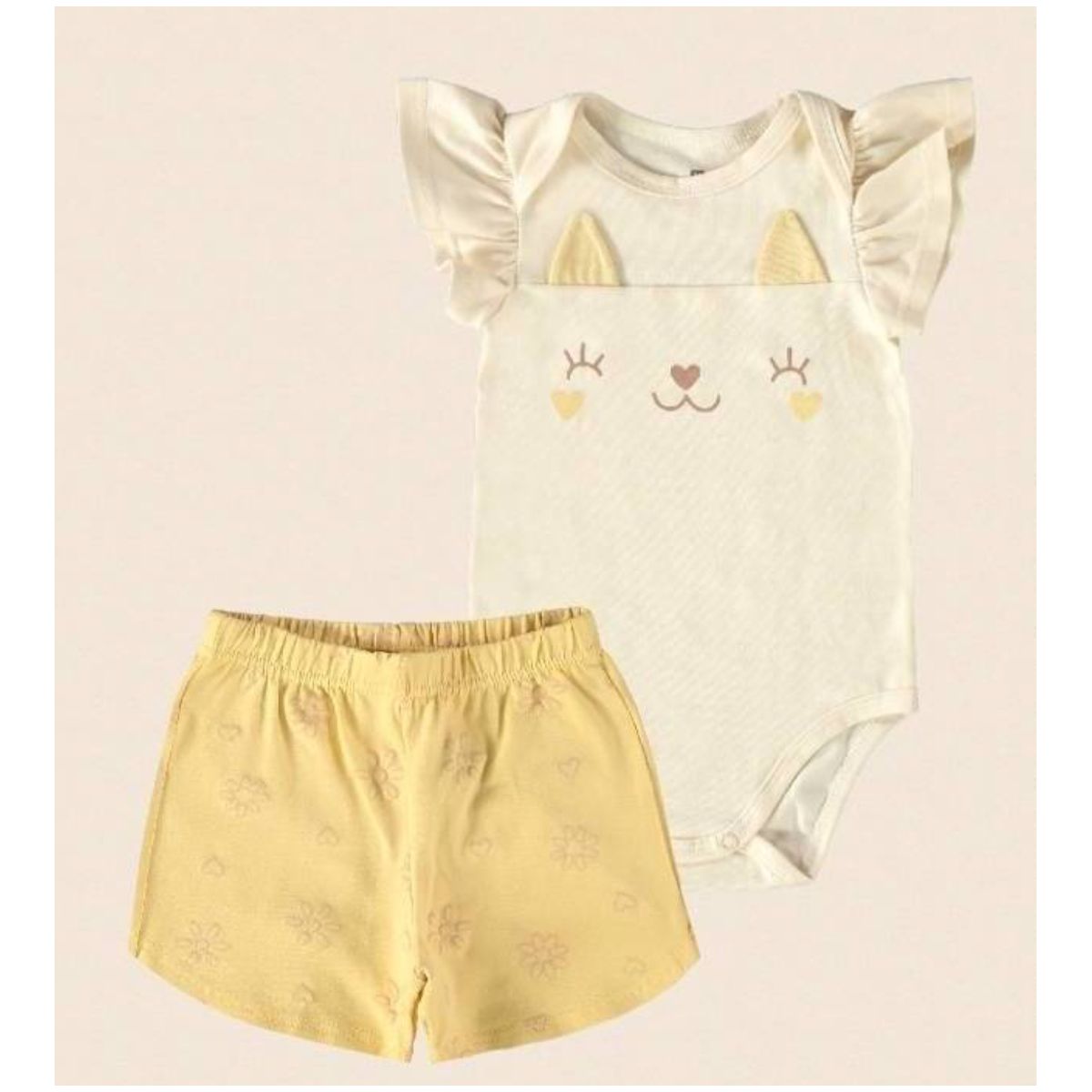 Conjunto Infantil Menina Body e Shorts Em Algodão ... - Fátima Modas