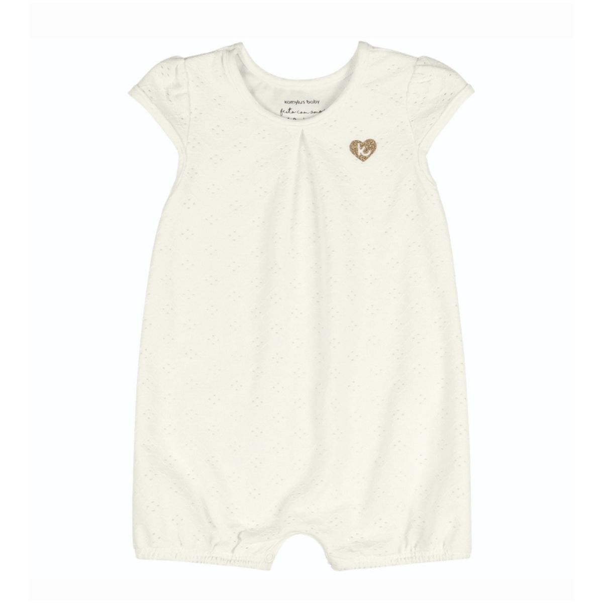 Macacão Feminino Infantil Manga Curta Off White Ka... - Fátima Modas