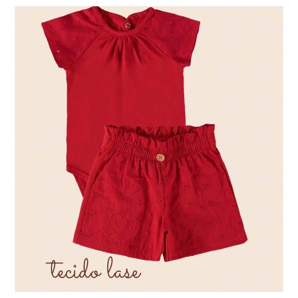 Conjunto Malwee Premium Body Shorts Lase Vermelha - Fátima Modas