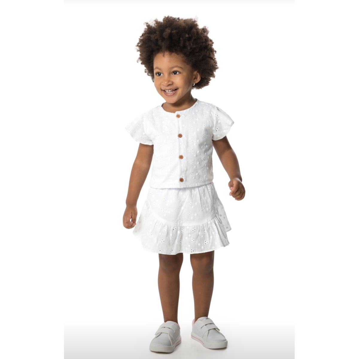 Conjunto Infantil Menina Blusa e Shorts tecido Lai... - Fátima Modas