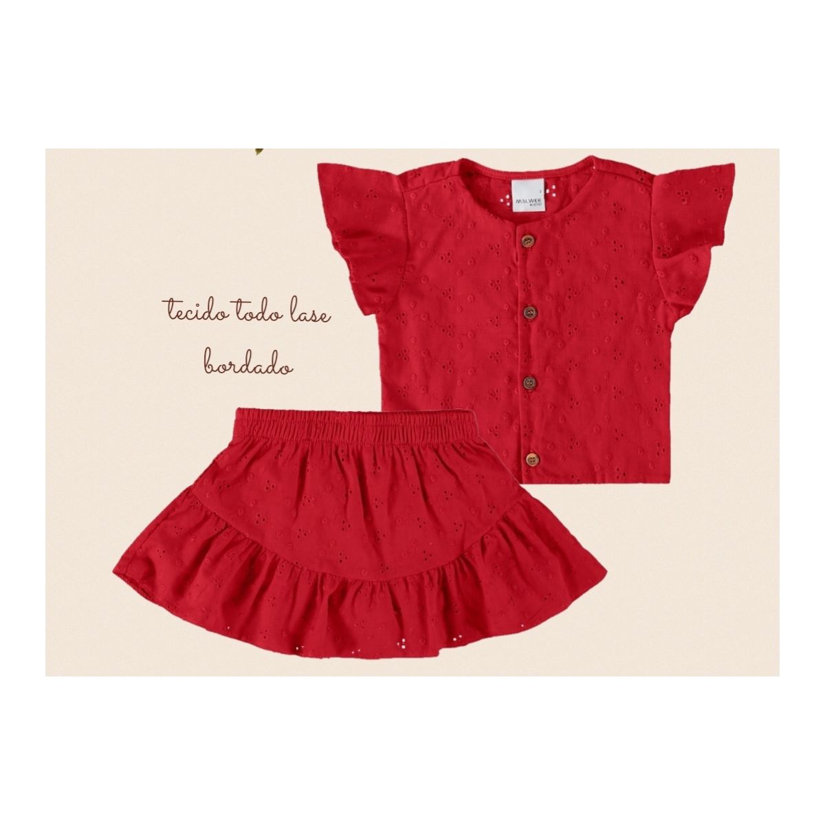 Conjunto Infantil Menina Blusa e Shorts tecido Lai... - Fátima Modas