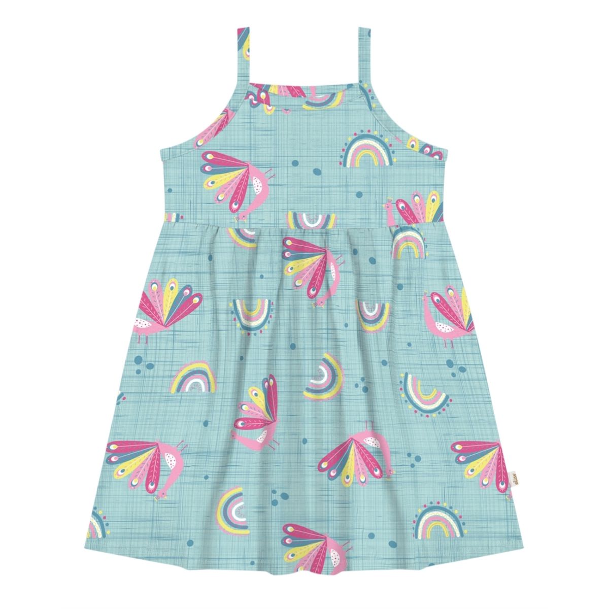 Vestido Cotton Pavão azul Elian - Fátima Modas