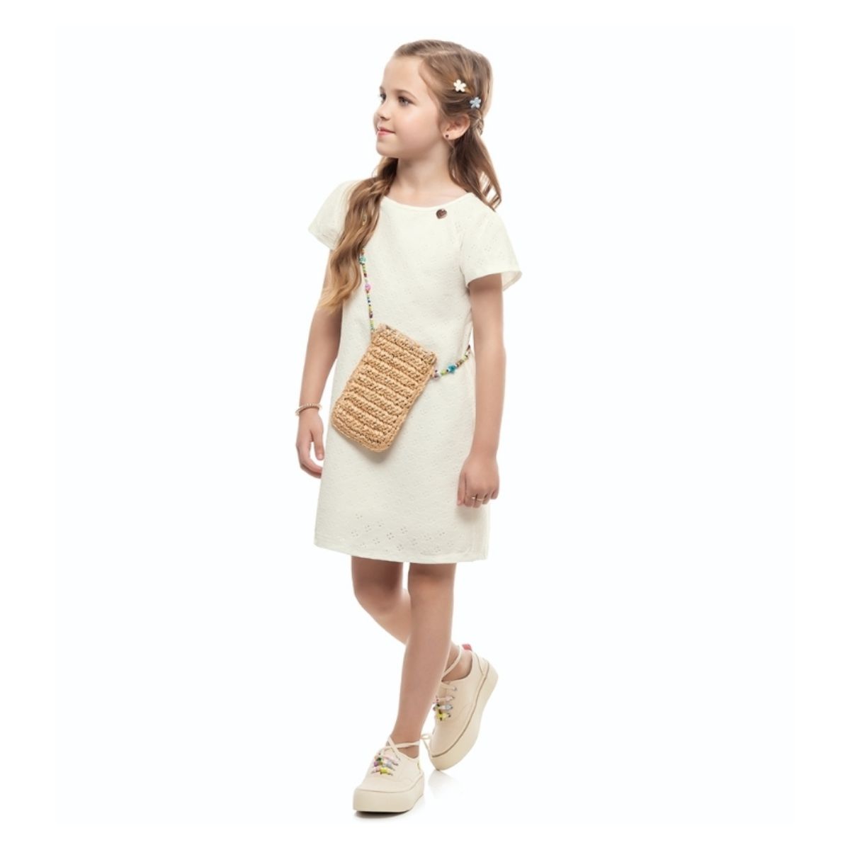 Kamylus Menina Vestido Em Laise - Fátima Modas