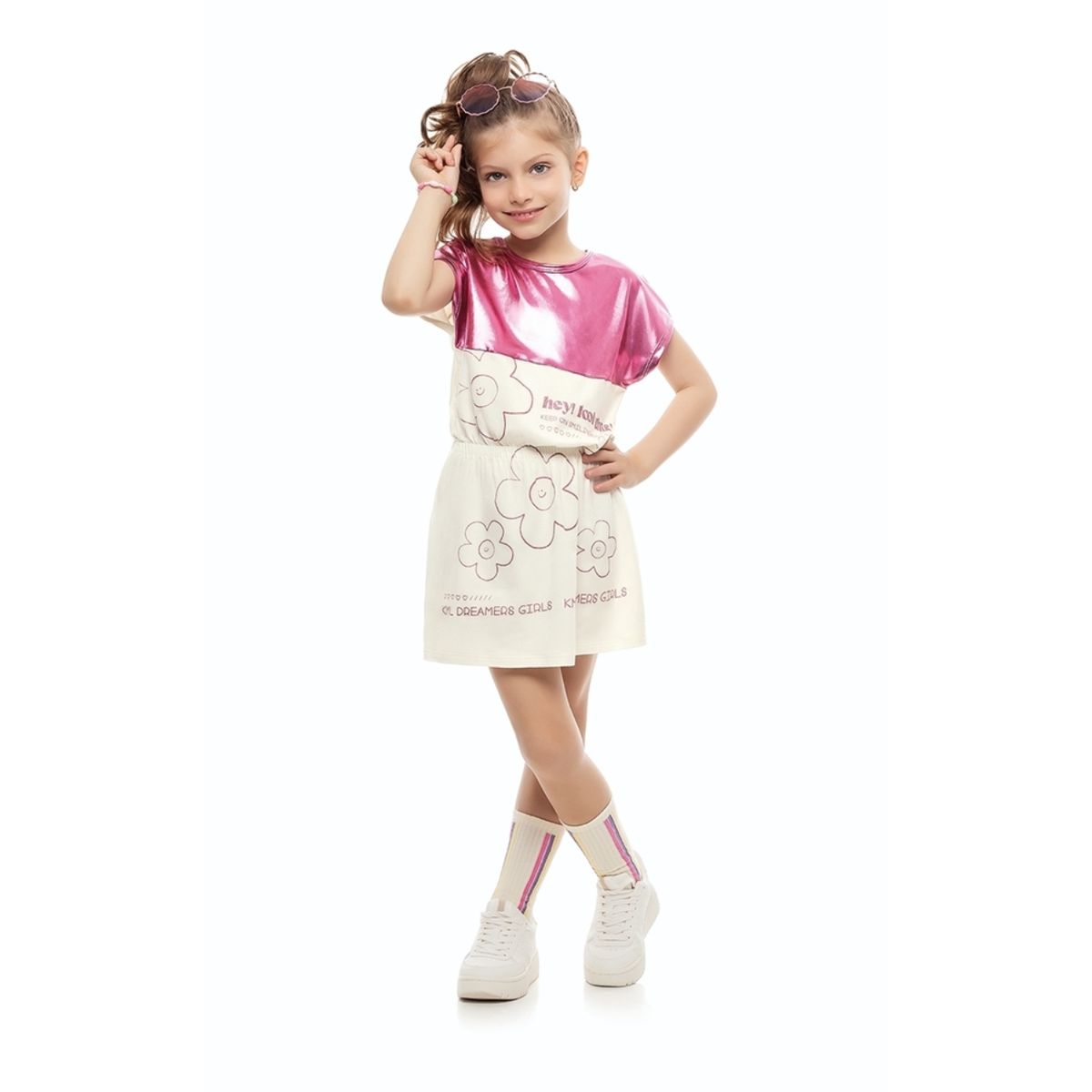 Vestido Kamylus Infantil Dreamers Girls Off White - Fátima Modas