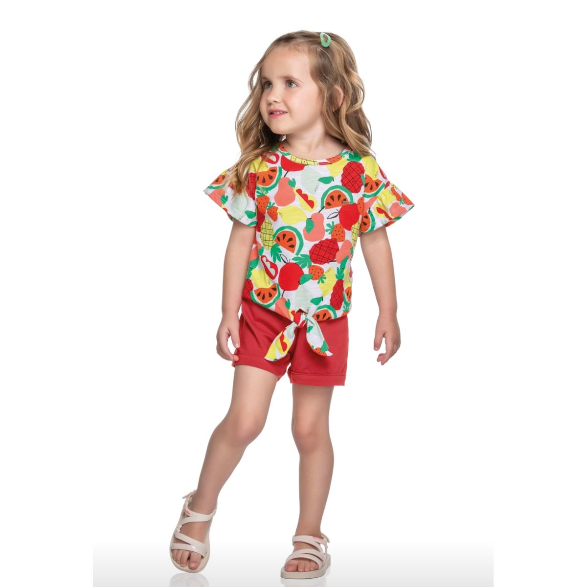 Conjunto Infantil Menina Verão Frutas Elian - Fátima Modas