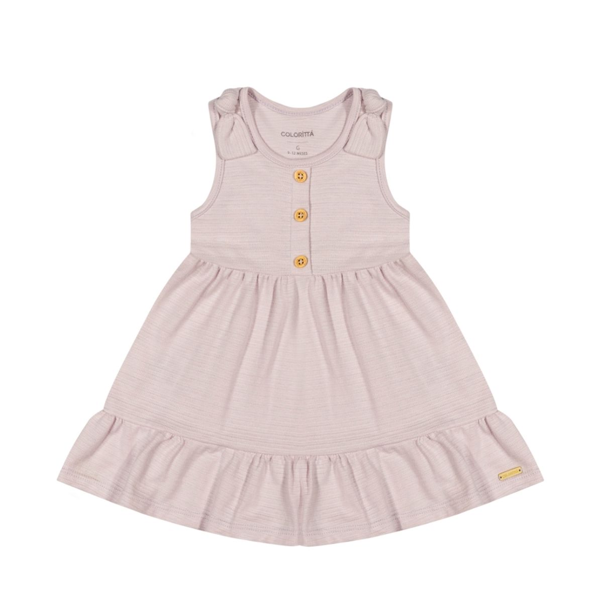 Vestido Bebê Menina Botões Colorittá Lilas - Fátima Modas