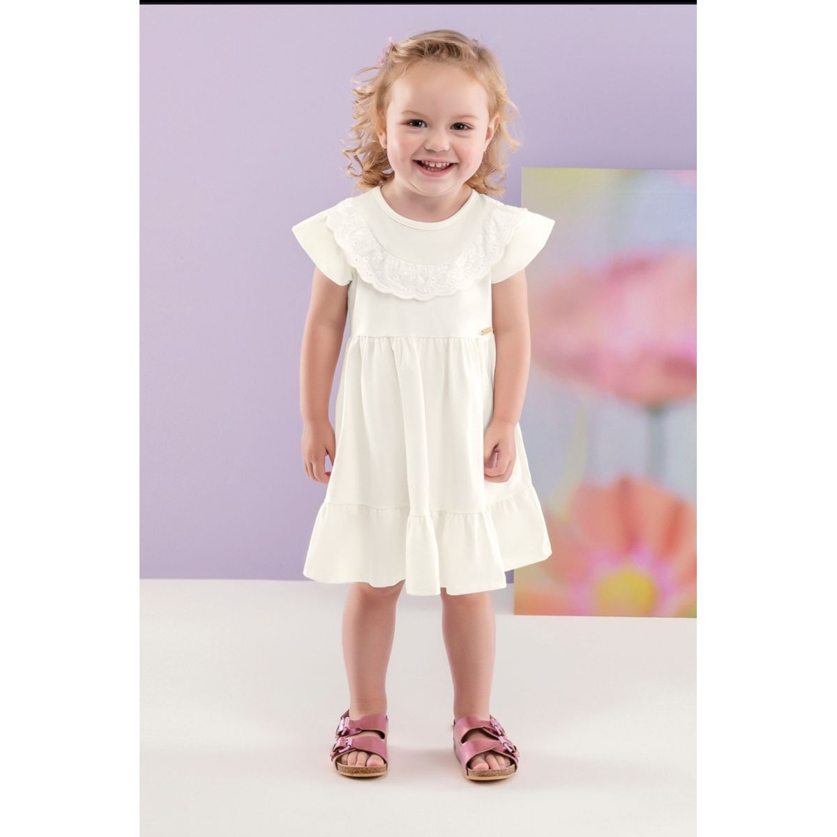 Vestido Infantil Coloritta com Babado - Fátima Modas