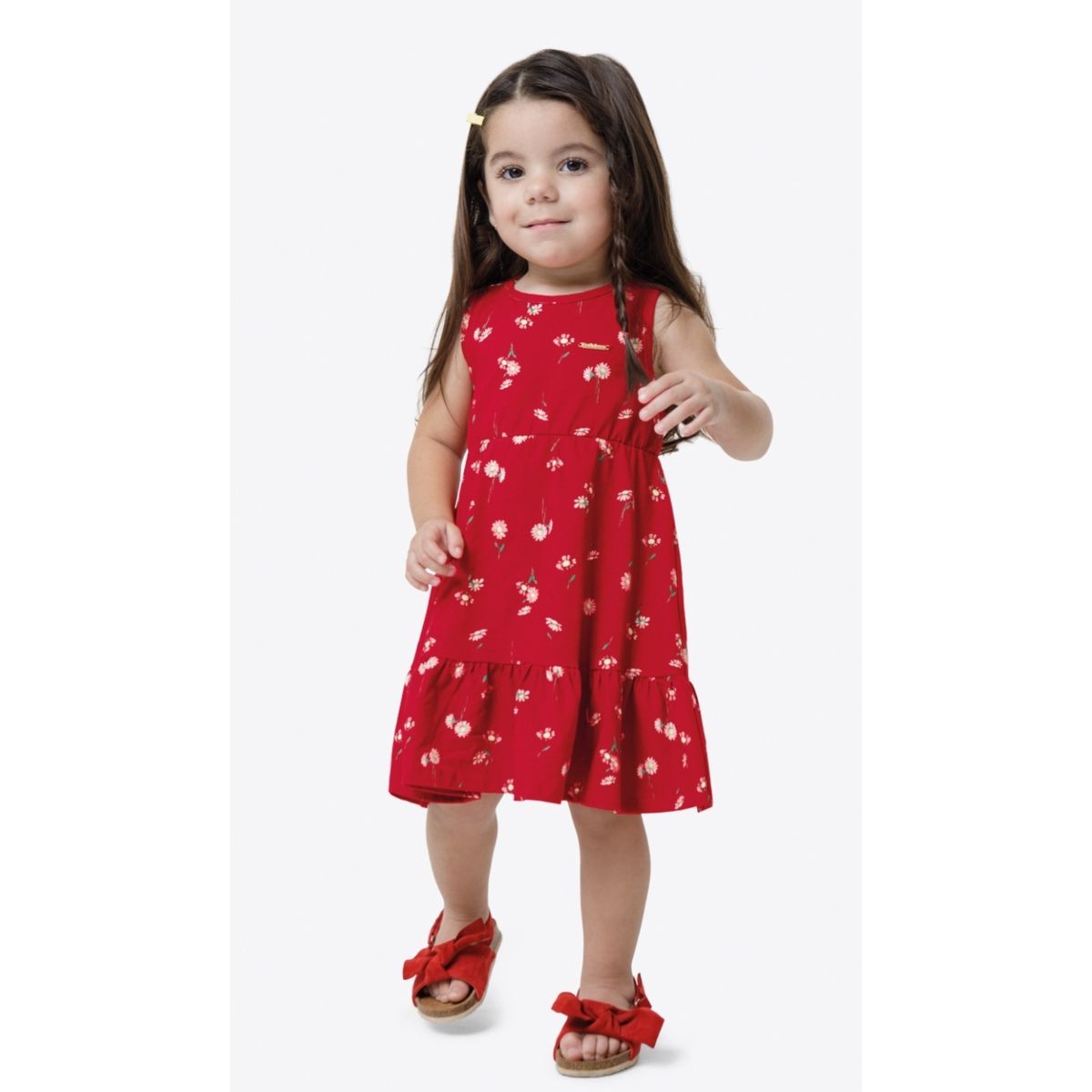 Vestido Menina Sem Manga Em Cotton Light - Carinho... - Fátima Modas