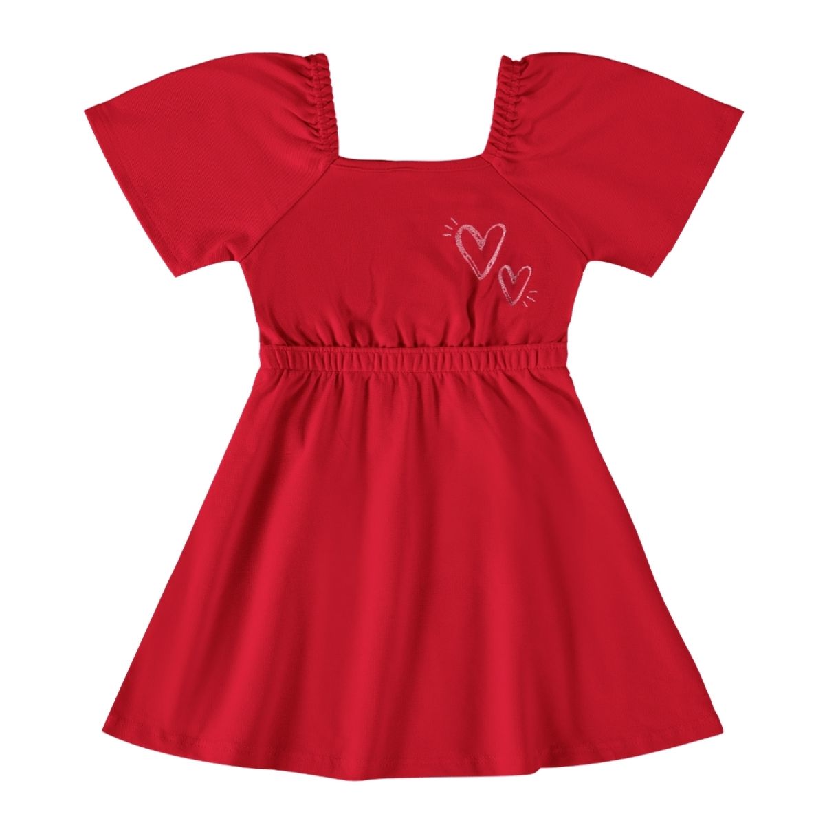 Vestido Vermelho Corações Malwee - Fátima Modas