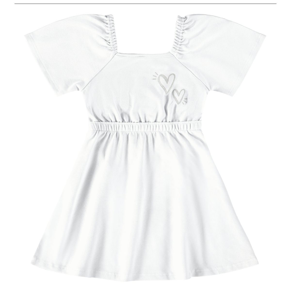Vestido Branco Corações Malwee - Fátima Modas