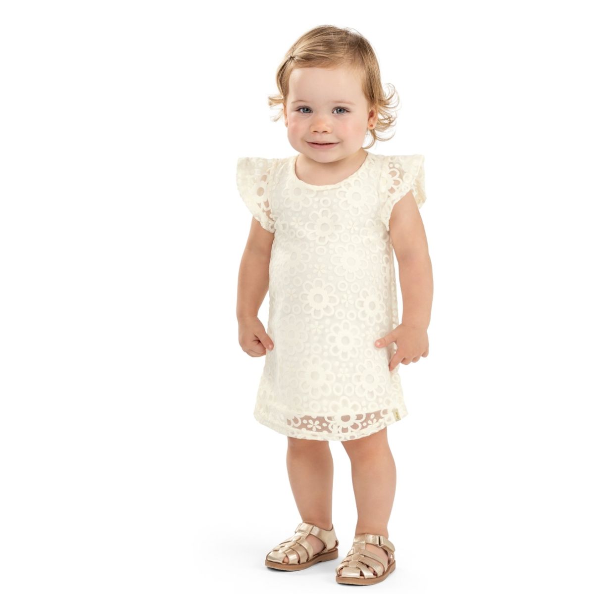 Vestido em Tulê Meia Malha Infantil Menina - Elian - Fátima Modas