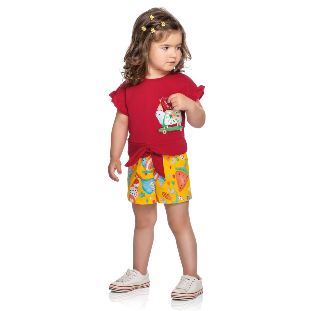 Conjunto Infantil Menina Fun Estampado Elian Verme... - Fátima Modas