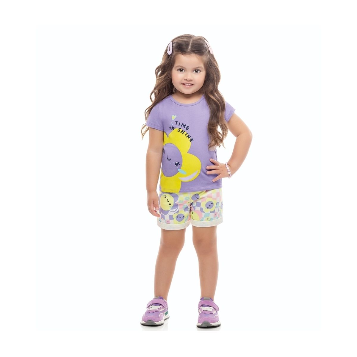 Conjunto Infantil flor lilás - Fátima Modas