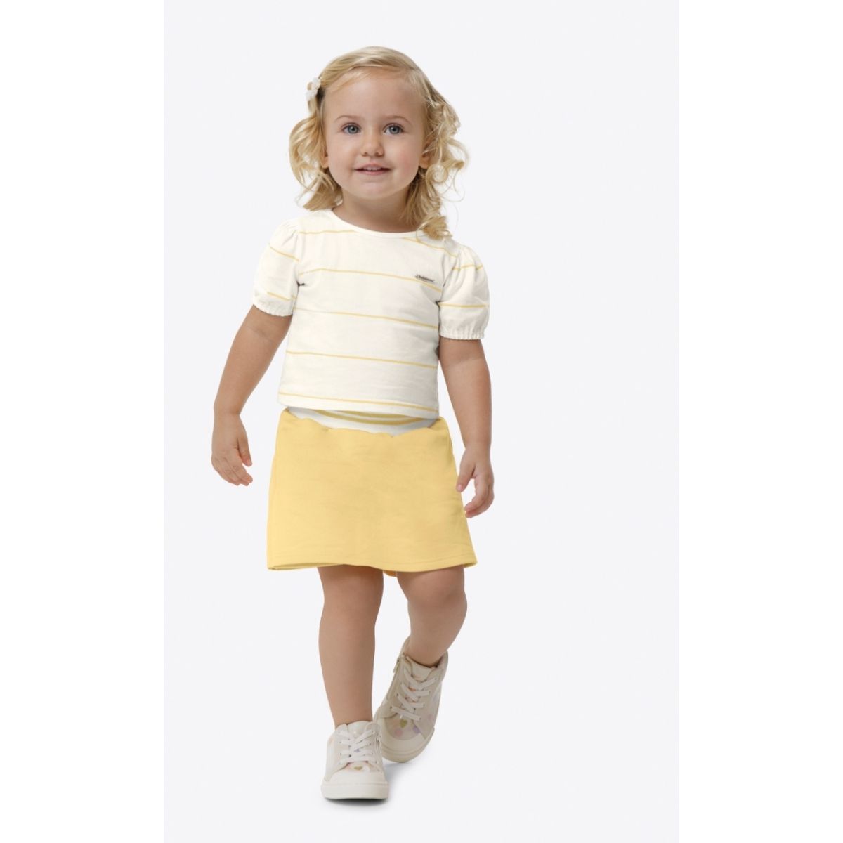 Conjunto Carinhoso Lista Com Shorts/saia - Fátima Modas