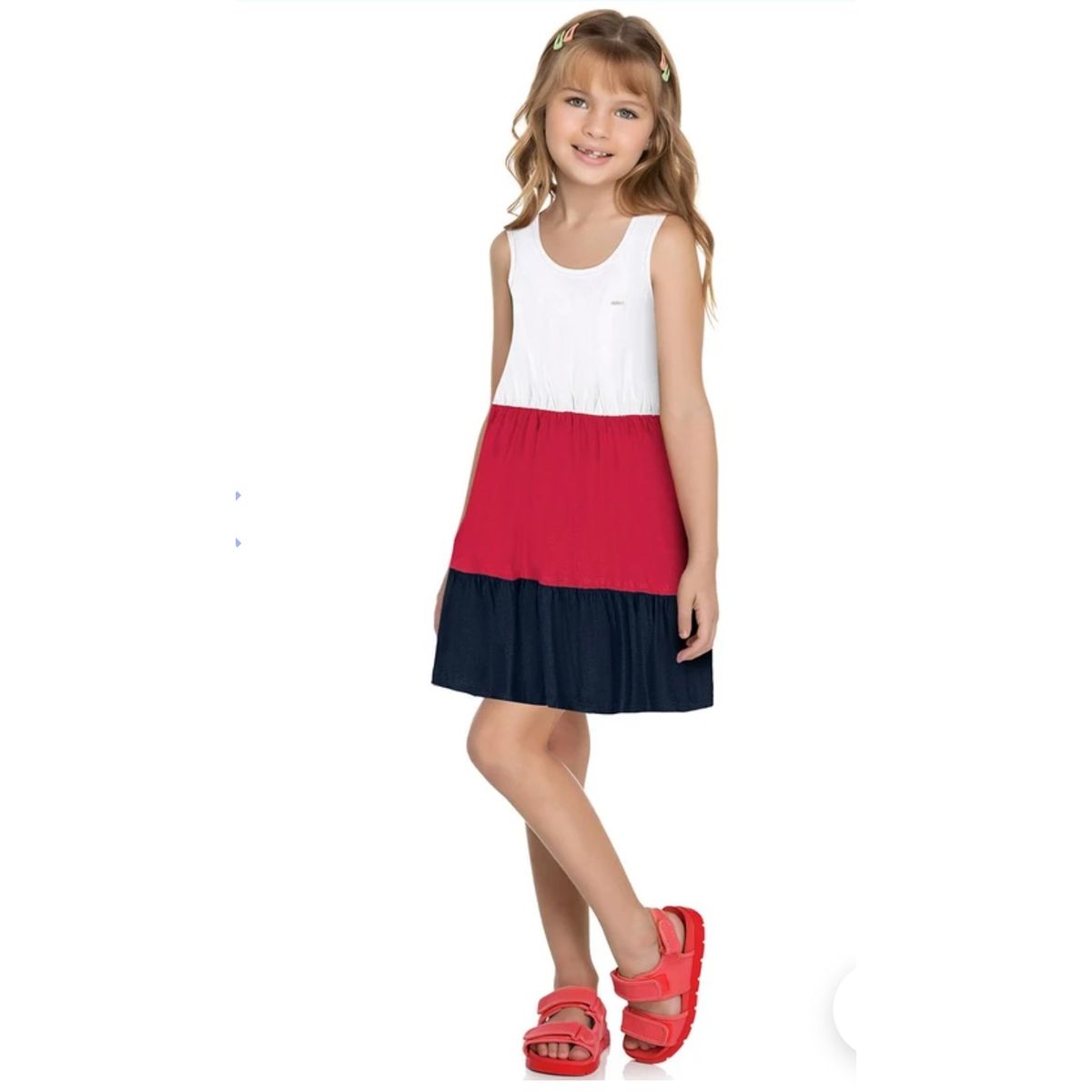 Elian - Vestido Infantil Menina Color Block Elian ... - Fátima Modas