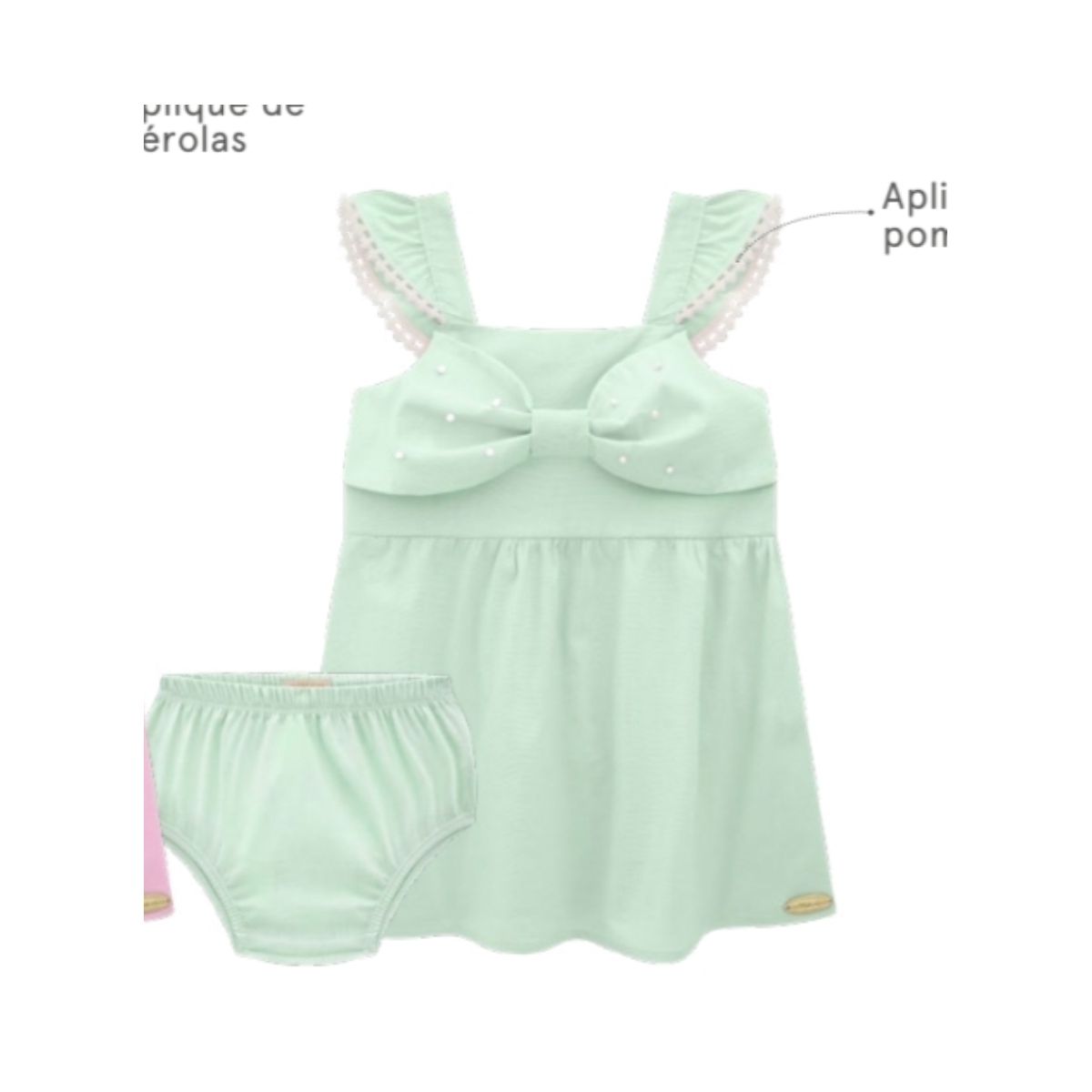 Vestido bebê menina malha newtech laços millinina - Fátima Modas