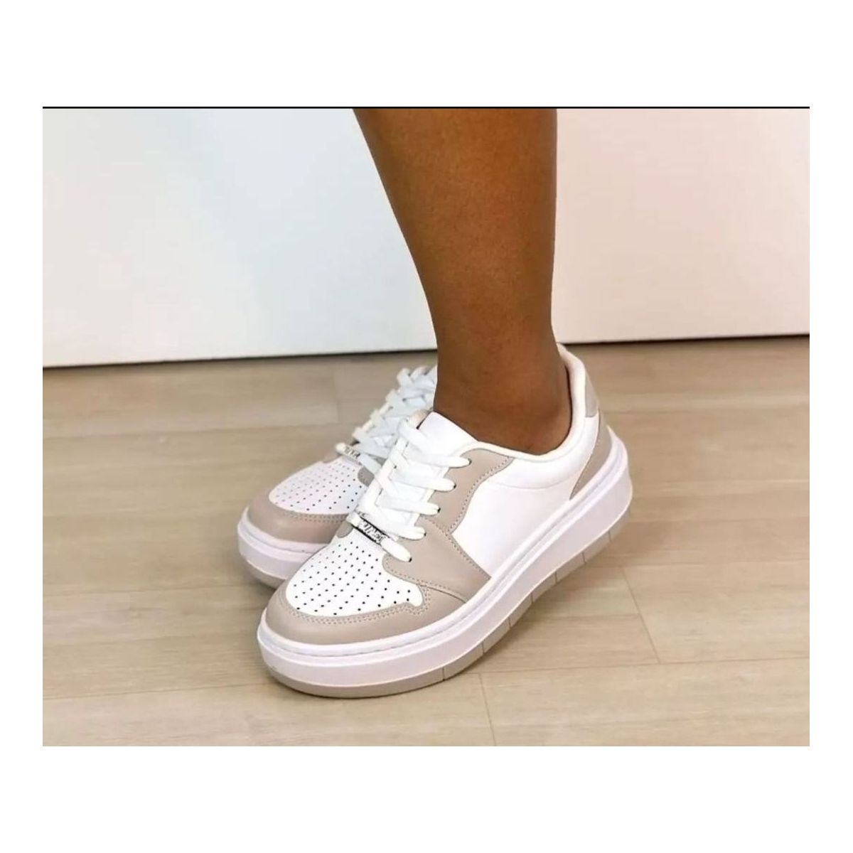 Tênis Vizzano Casual Feminino - Branco+Cinza - Fátima Modas
