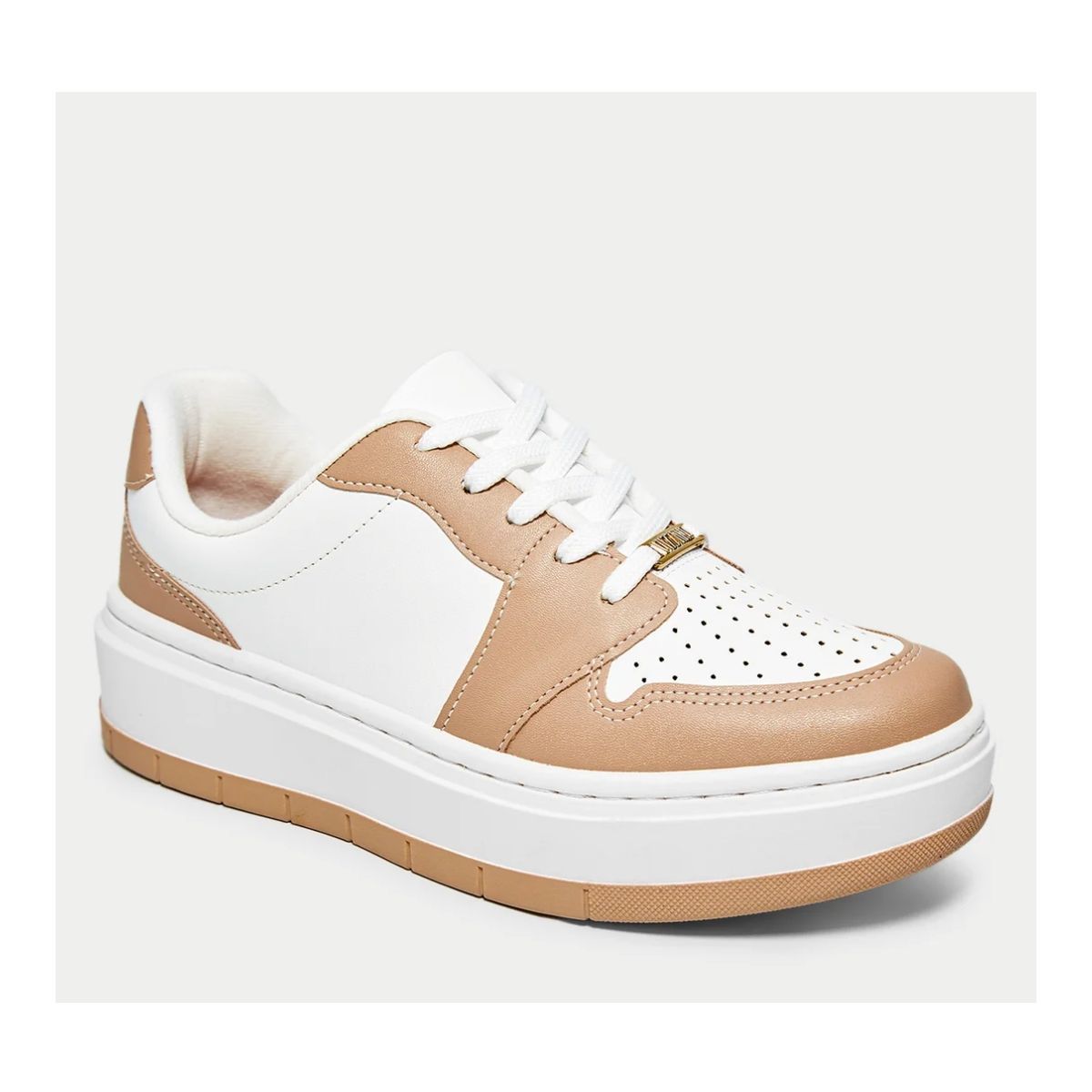 Tênis Vizzano Casual Feminino - Branco+Bege - Fátima Modas