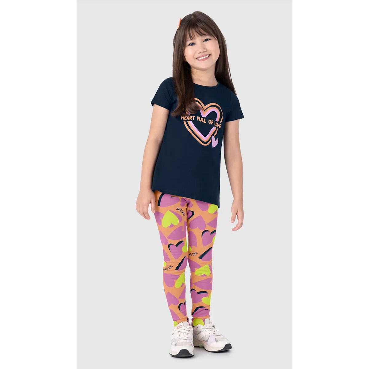 Conjunto Infantil Menina Blusa Heart Full Of Love ... - Fátima Modas