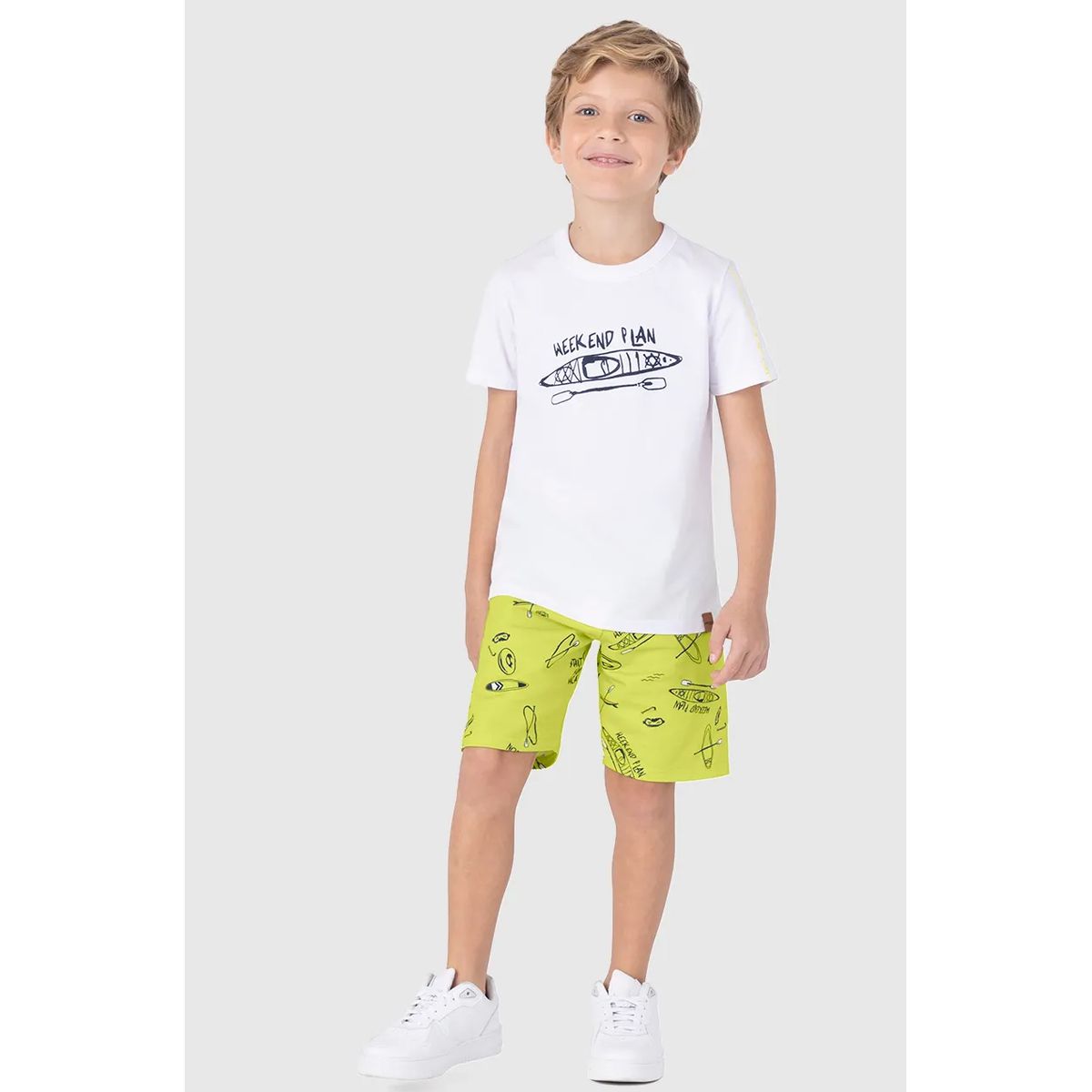 Conjunto Infantil Menino Weekend Plan Em Algodão M... - Fátima Modas