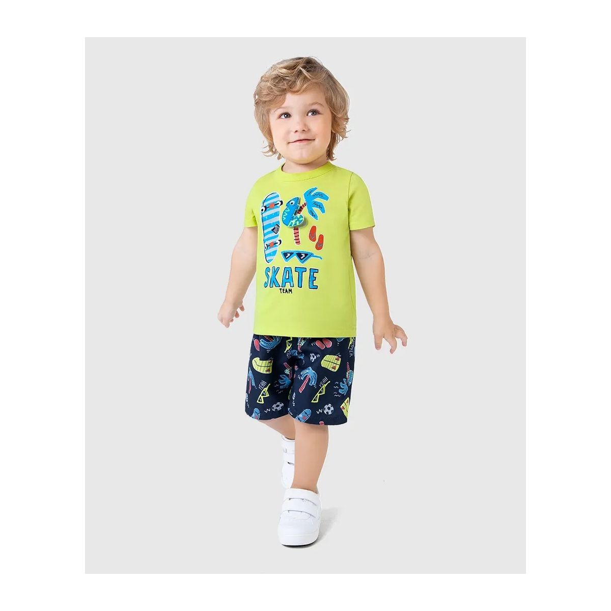 Conjunto Infantil Menino Estampa Skate Com Aplique... - Fátima Modas
